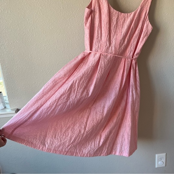 Pappagallo Pink Fit and Flare Sleeveless Waist Tie Barbiecore Dress- size 12 - Picture 8 of 13